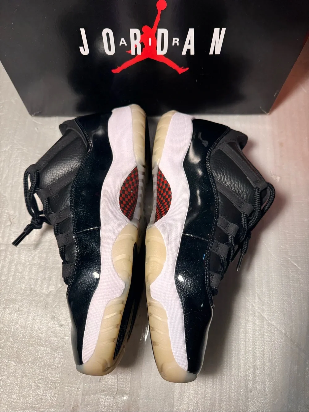AV2187-001 Nike Air Jordan 11 Retro Low 72-10 Black Gym Red White Sail Men's 12
